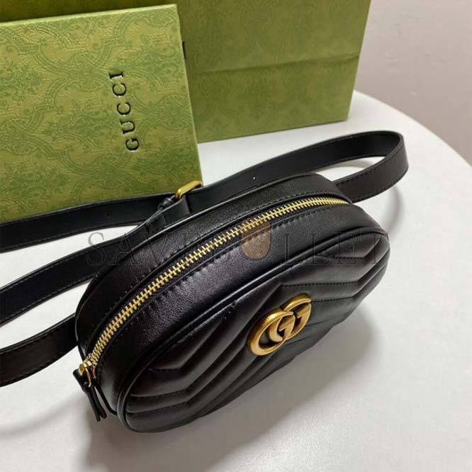 GUCCI MARMONT QUILTED LEATHER BELT BAG 476434  (18*11*15cm)